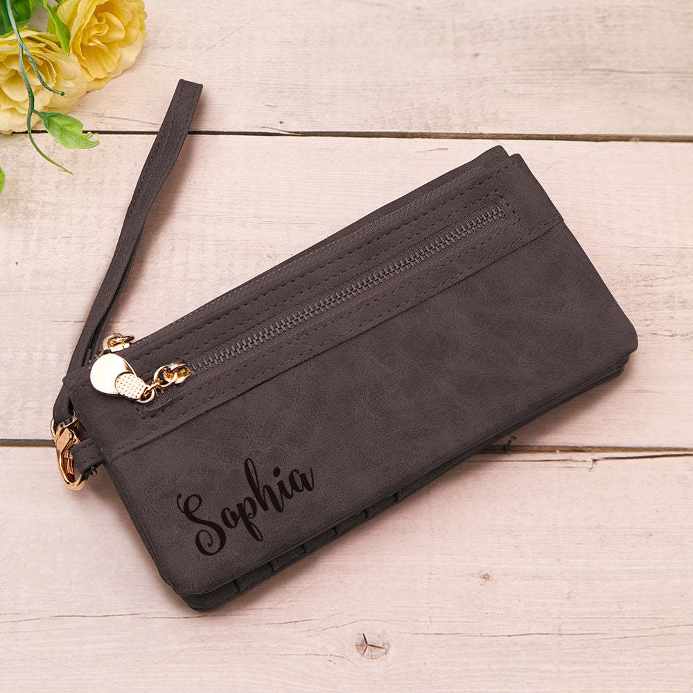 Portefeuille En Cuir Personnalisé Avec Bracelet Texte Personnalisé Portefeuille Cadeau De Demoiselle D'honneur D'anniversaire Pour Elle - mademinefr
