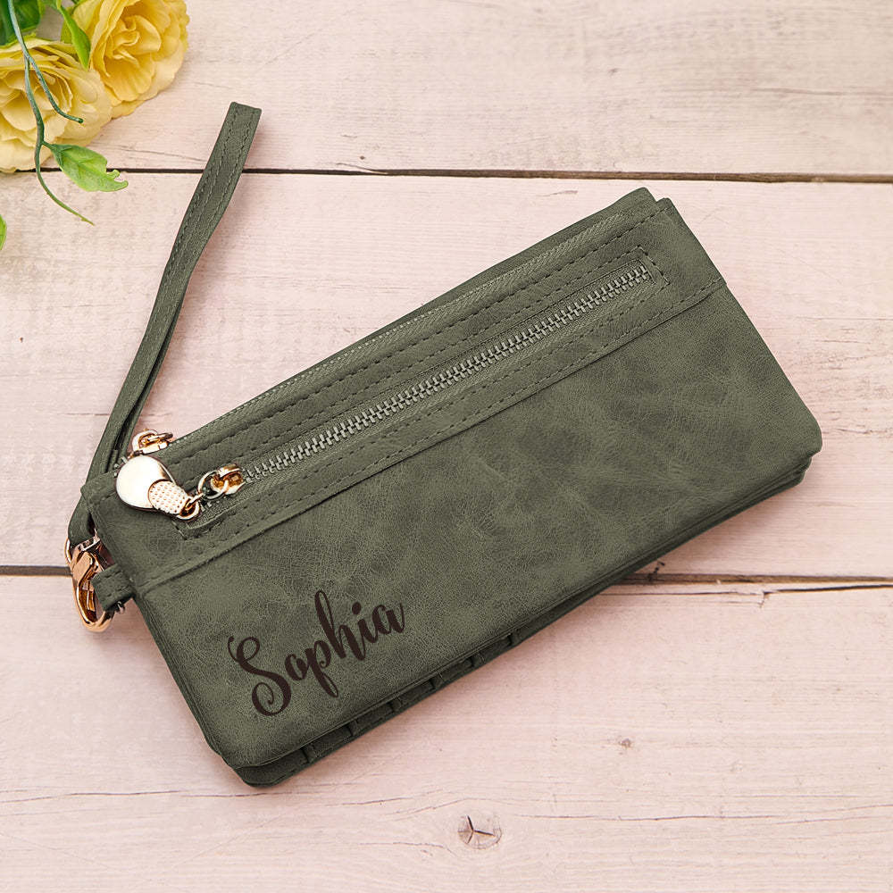 Portefeuille En Cuir Personnalisé Avec Bracelet Texte Personnalisé Portefeuille Cadeau De Demoiselle D'honneur D'anniversaire Pour Elle - mademinefr