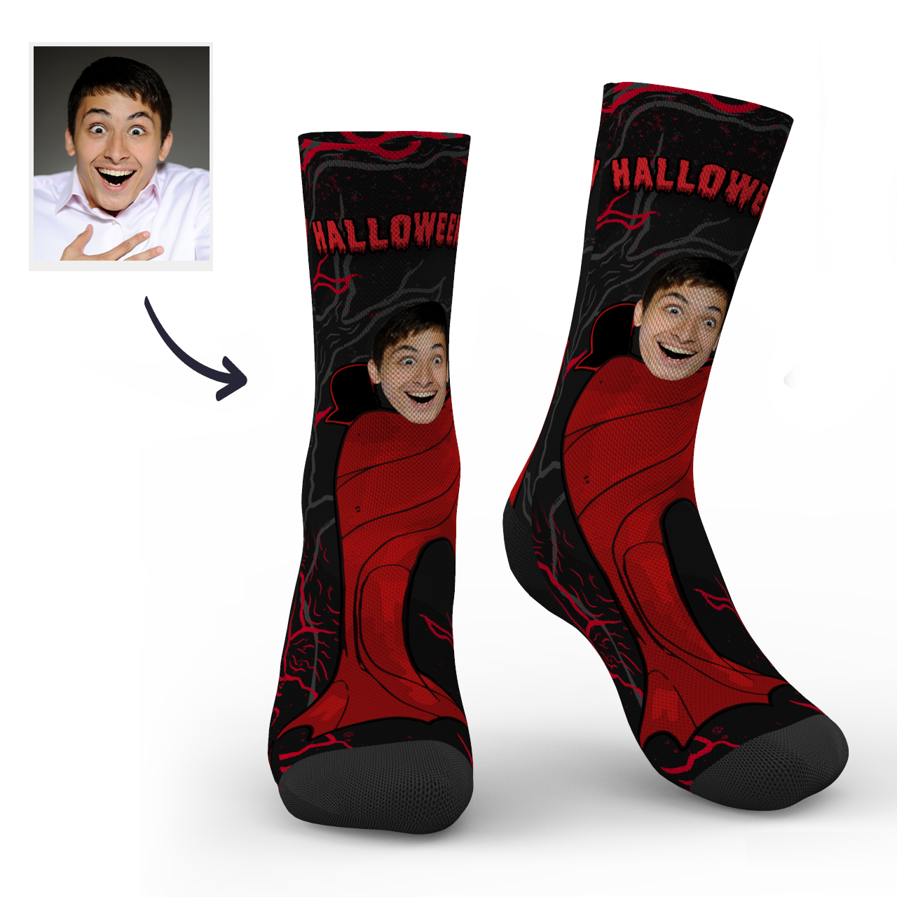 Chaussettes Monstre Personnalisées Pour Hommes D’halloween - mademinefr