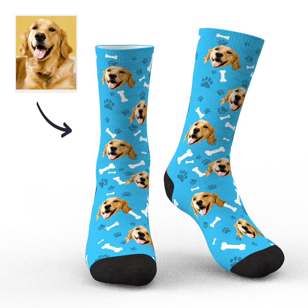 Chaussettes Photo Personnalisées Chaussettes Personnalisées Avec Visage De Chien Cadeau De Noël Pour Les Amoureux Des Chiens - mademinefr