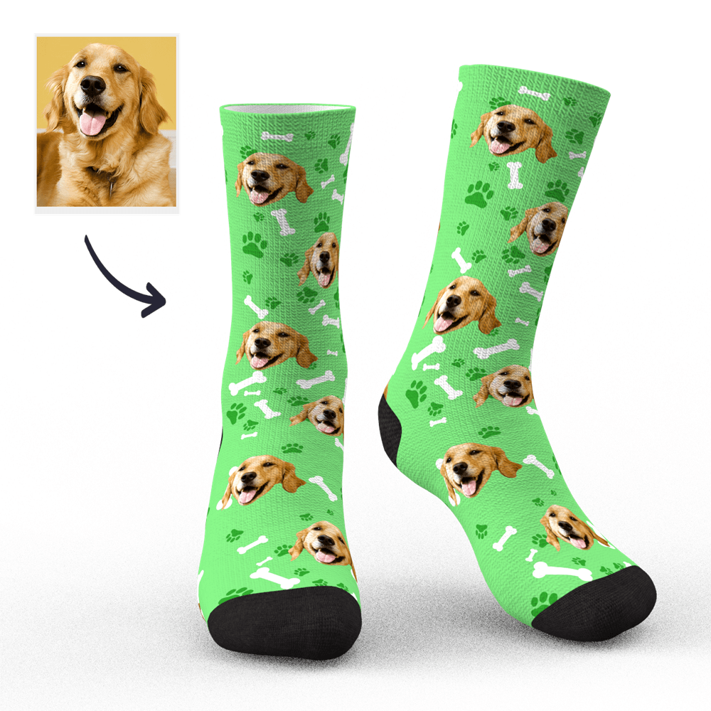 Chaussettes Photo Personnalisées Chaussettes Personnalisées Avec Visage De Chien Cadeau De Noël Pour Les Amoureux Des Chiens - mademinefr