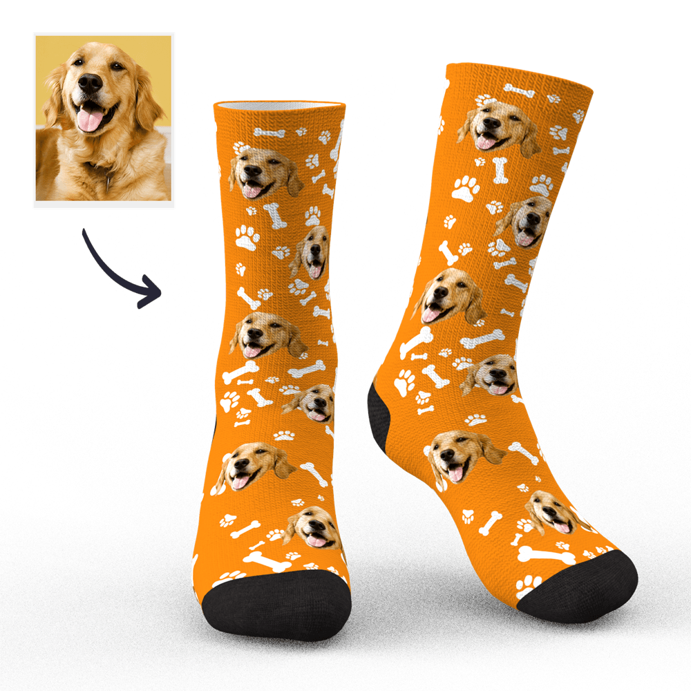 Chaussettes Photo Personnalisées Chaussettes Personnalisées Avec Visage De Chien Cadeau De Noël Pour Les Amoureux Des Chiens - mademinefr