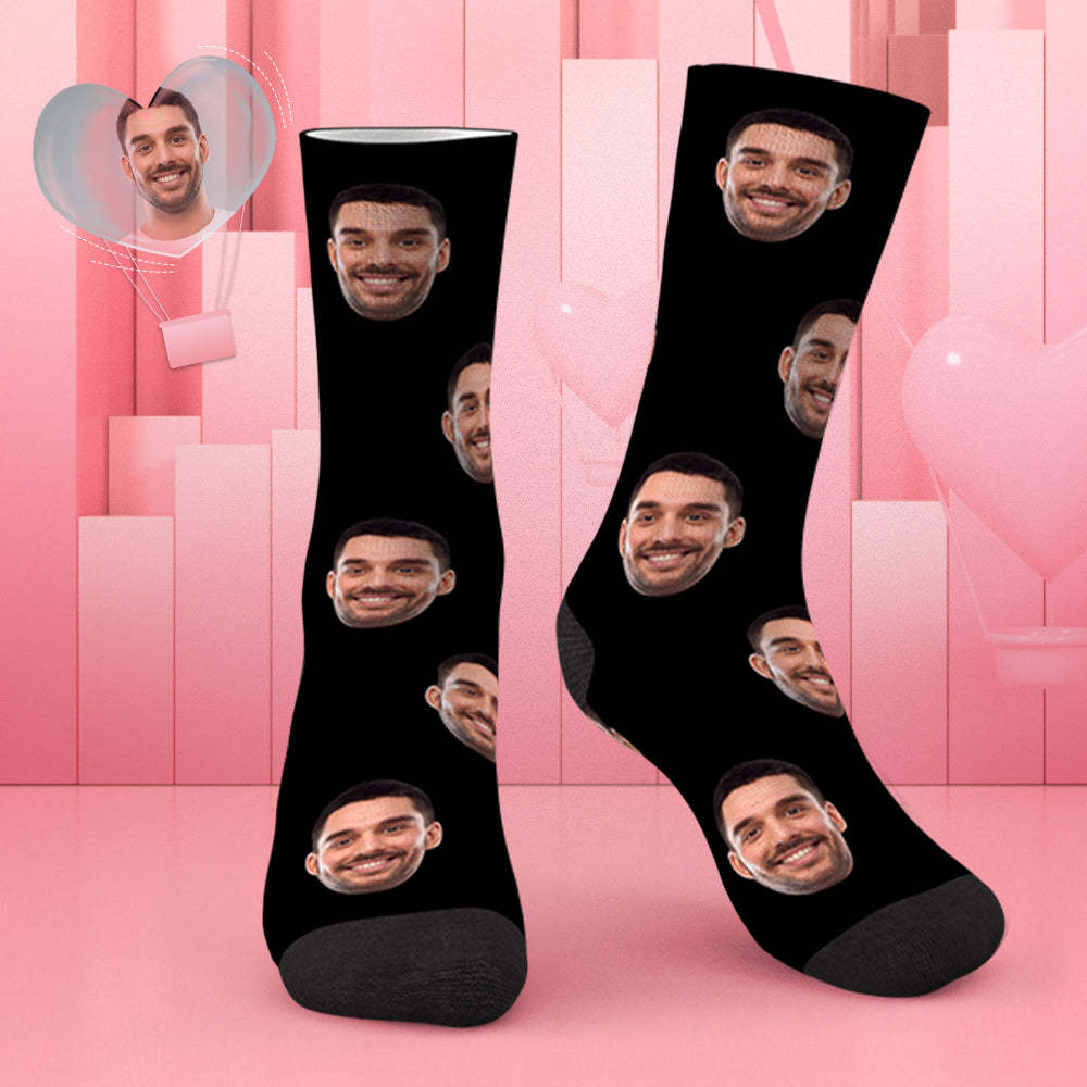 Chaussettes Photo Personnalisées Cwz001 - Gris - mademinefr