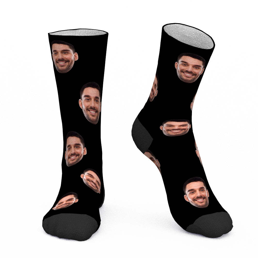 Chaussettes Photo Personnalisées Cwz001 - Gris - mademinefr