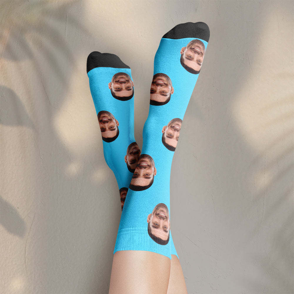 Chaussettes Photo Personnalisées Cwz001 - Gris - mademinefr