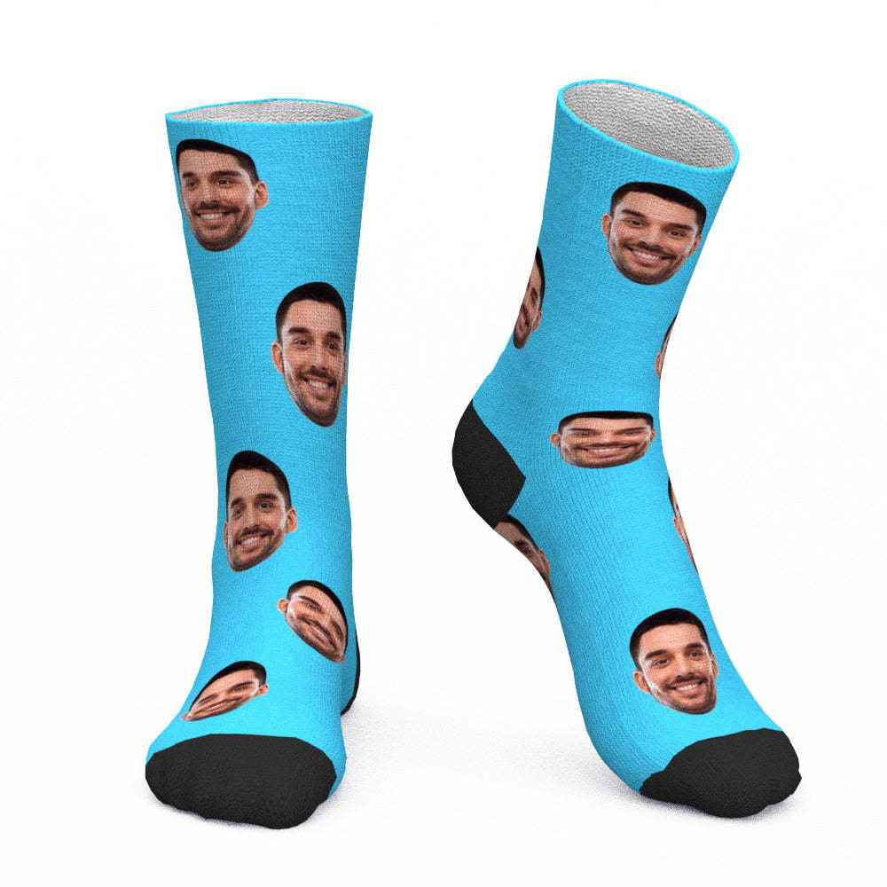 Chaussettes Photo Personnalisées Cwz001 - Gris - mademinefr
