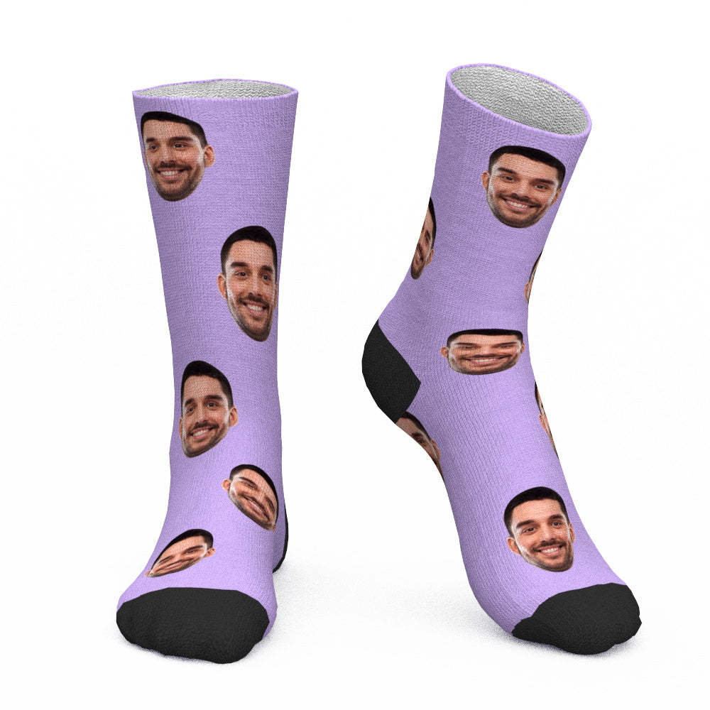 Chaussettes Photo Personnalisées Cwz001 - Gris - mademinefr