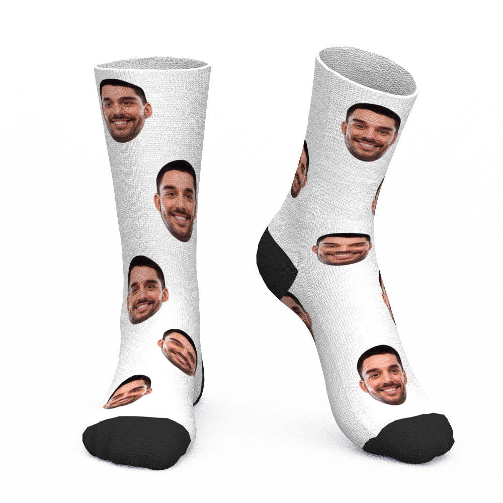 Chaussettes Photo Personnalisées Cwz001 - Gris - mademinefr