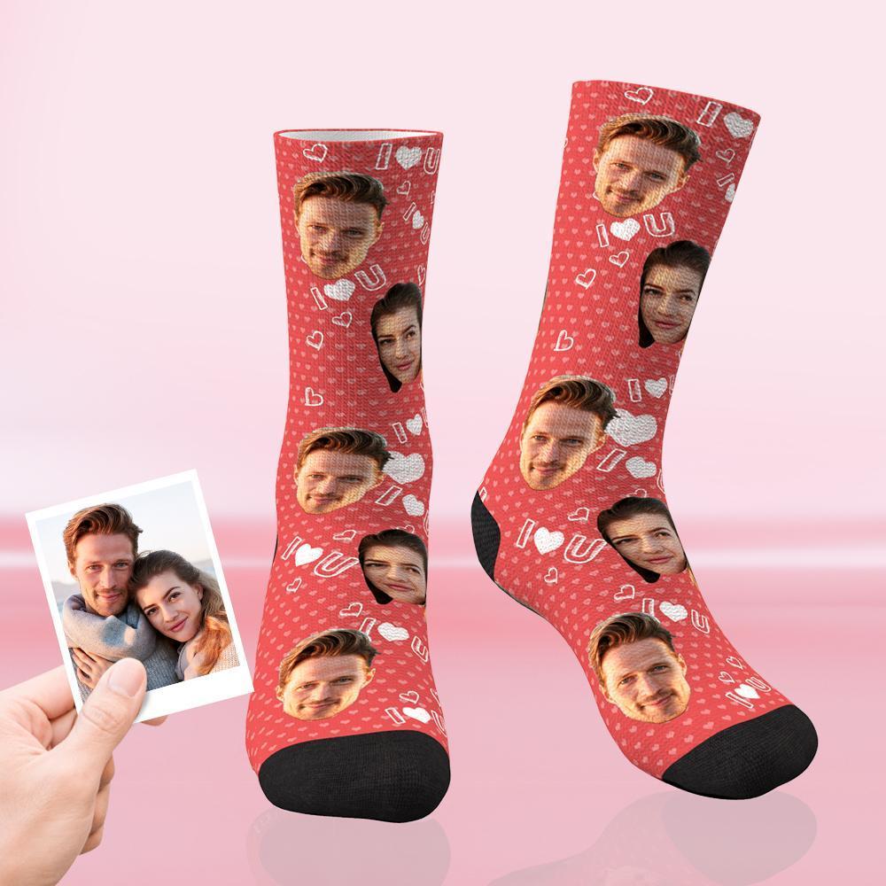 Meilleur Cadeau Pour Votre Amoureux, Chaussettes Personnalisées Avec Visage D'amour, Plusieurs Couleurs - mademinefr