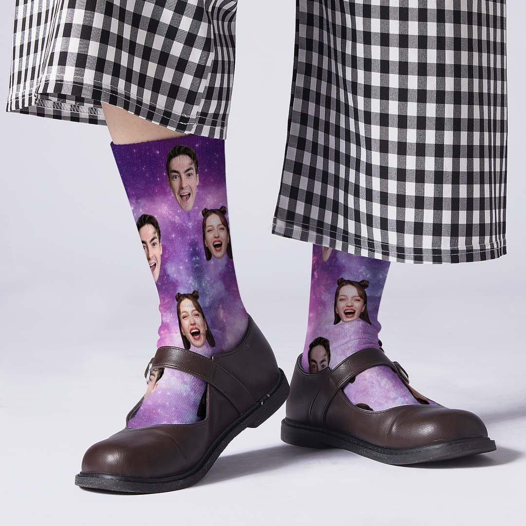 Chaussettes Personnalisées - Galaxie - mademinefr