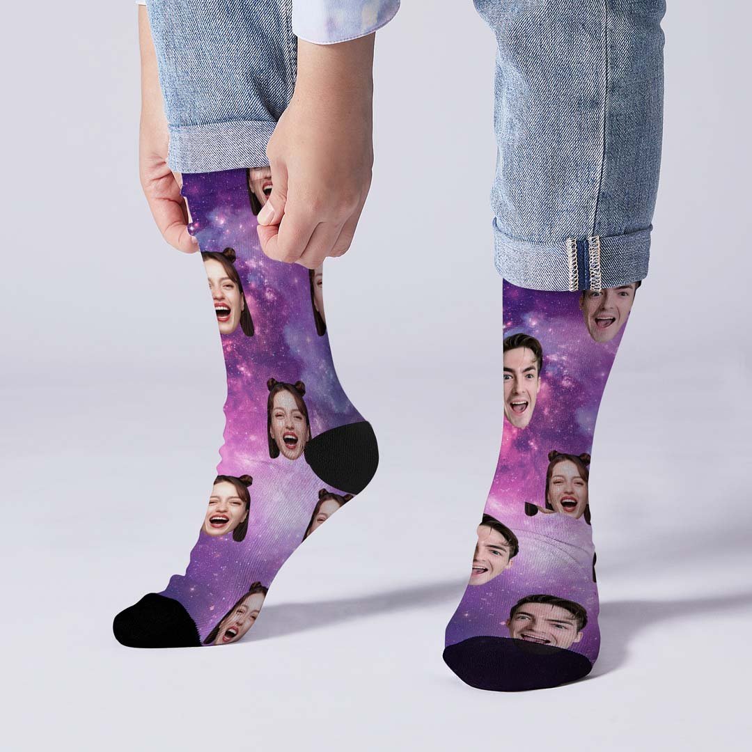 Chaussettes Personnalisées - Galaxie - mademinefr
