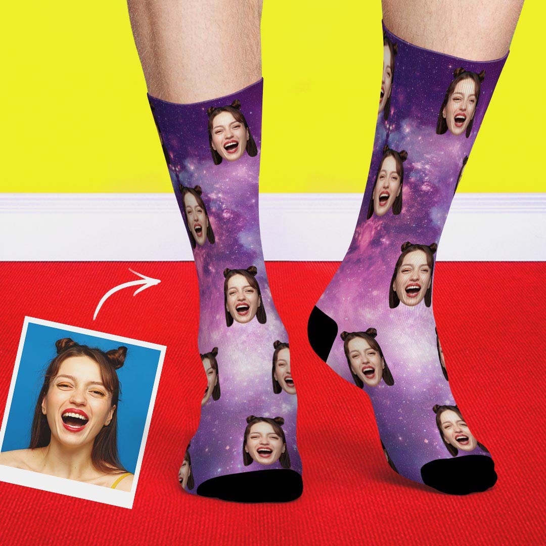 Chaussettes Personnalisées - Galaxie - mademinefr