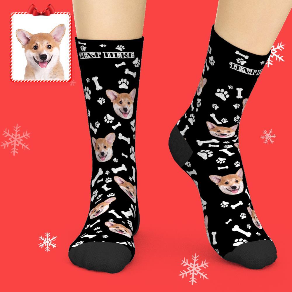 Chaussettes Photo, Chaussettes Personnalisées Pour Visage De Chien - mademinefr