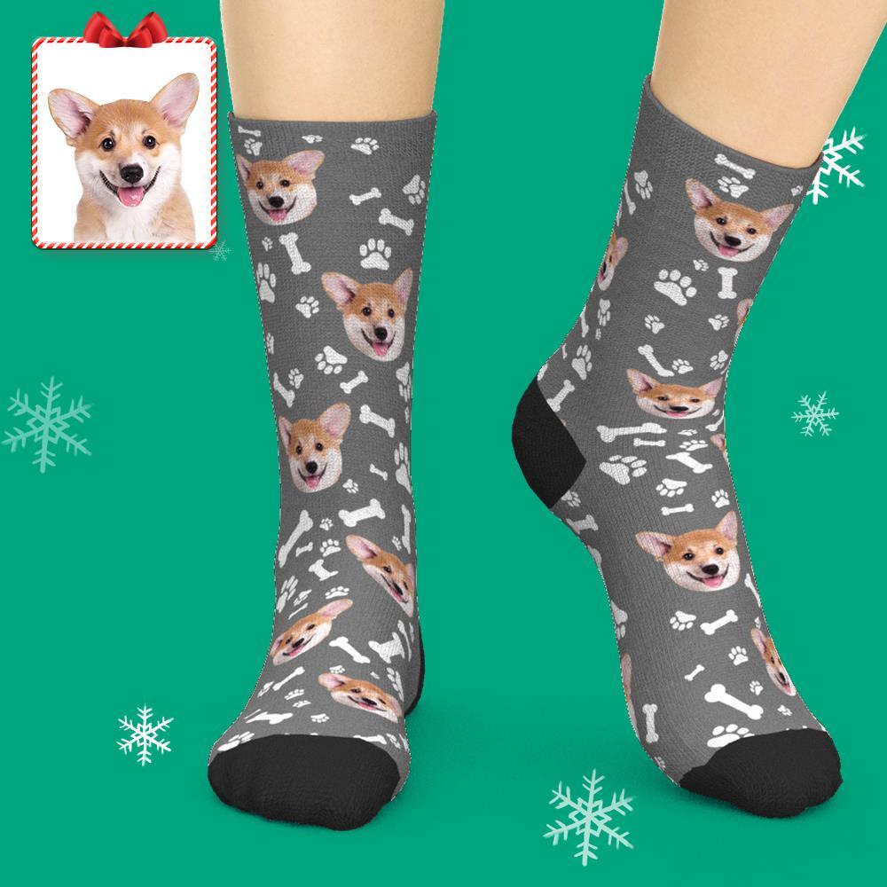 Chaussettes Photo, Chaussettes Personnalisées Pour Visage De Chien - mademinefr