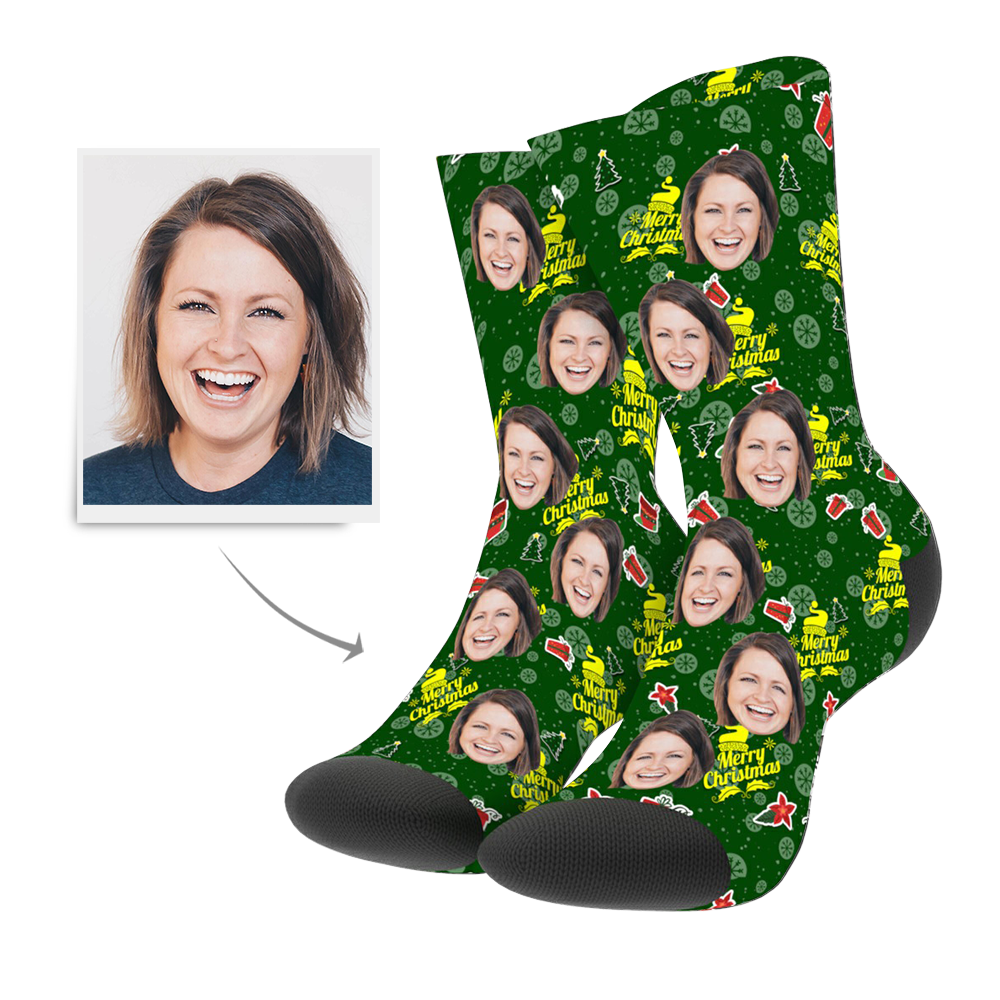 Cadeaux de Noël Chaussettes  Personnalisés en Photo Dessin Animé - MadeMine