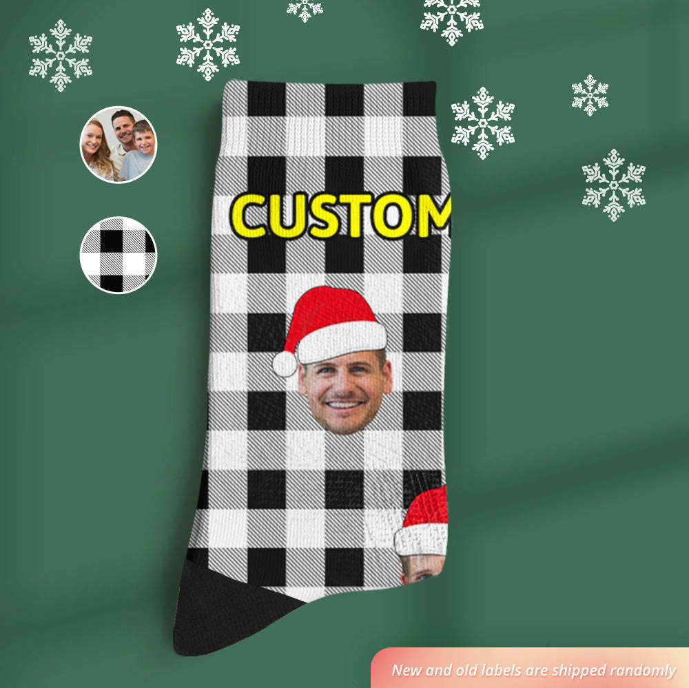 Chaussettes Personnalisées À Carreaux Buffalo Cadeaux De Noël Personnalisés - mademinefr