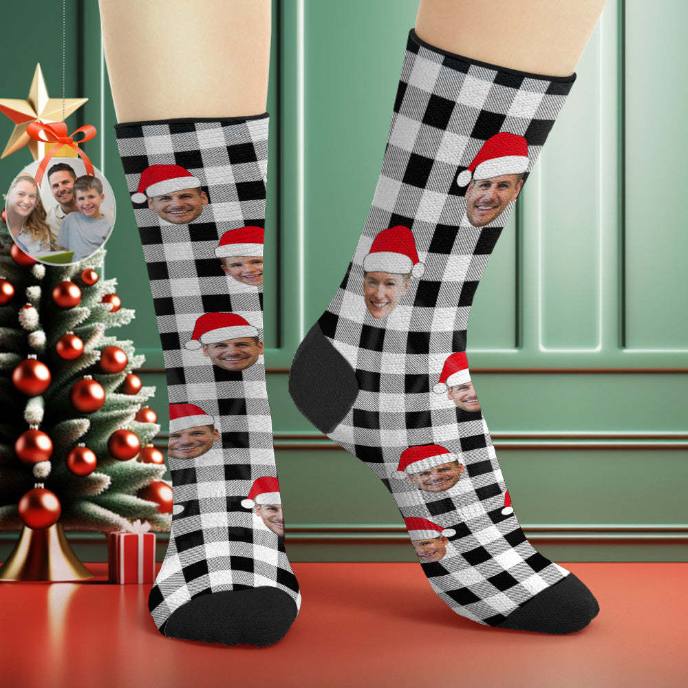 Chaussettes Personnalisées À Carreaux Buffalo Cadeaux De Noël Personnalisés - mademinefr