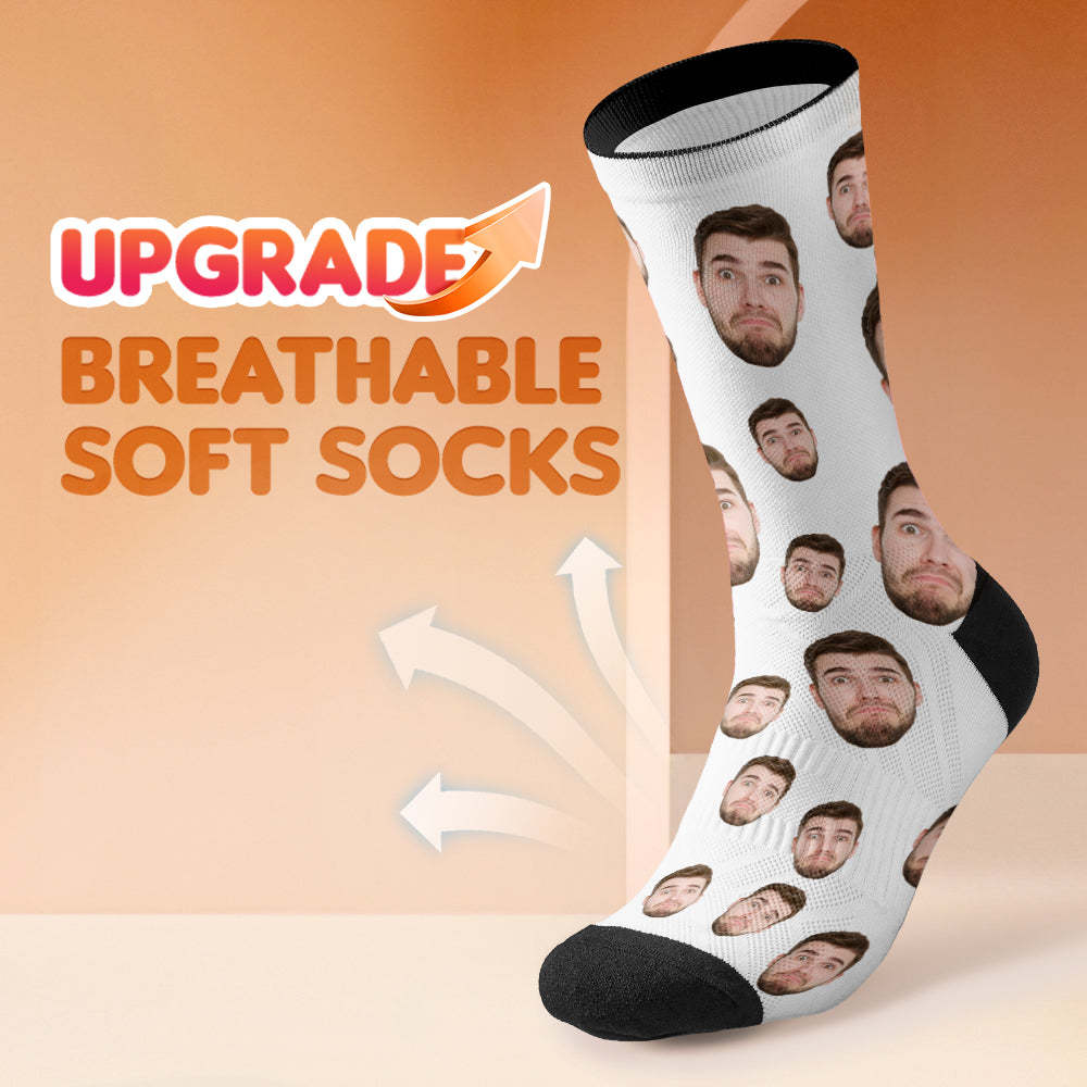 Chaussettes Personnalisées Respirantes Avec Photo Colorée, Ajout D'images, Cadeaux - mademinefr