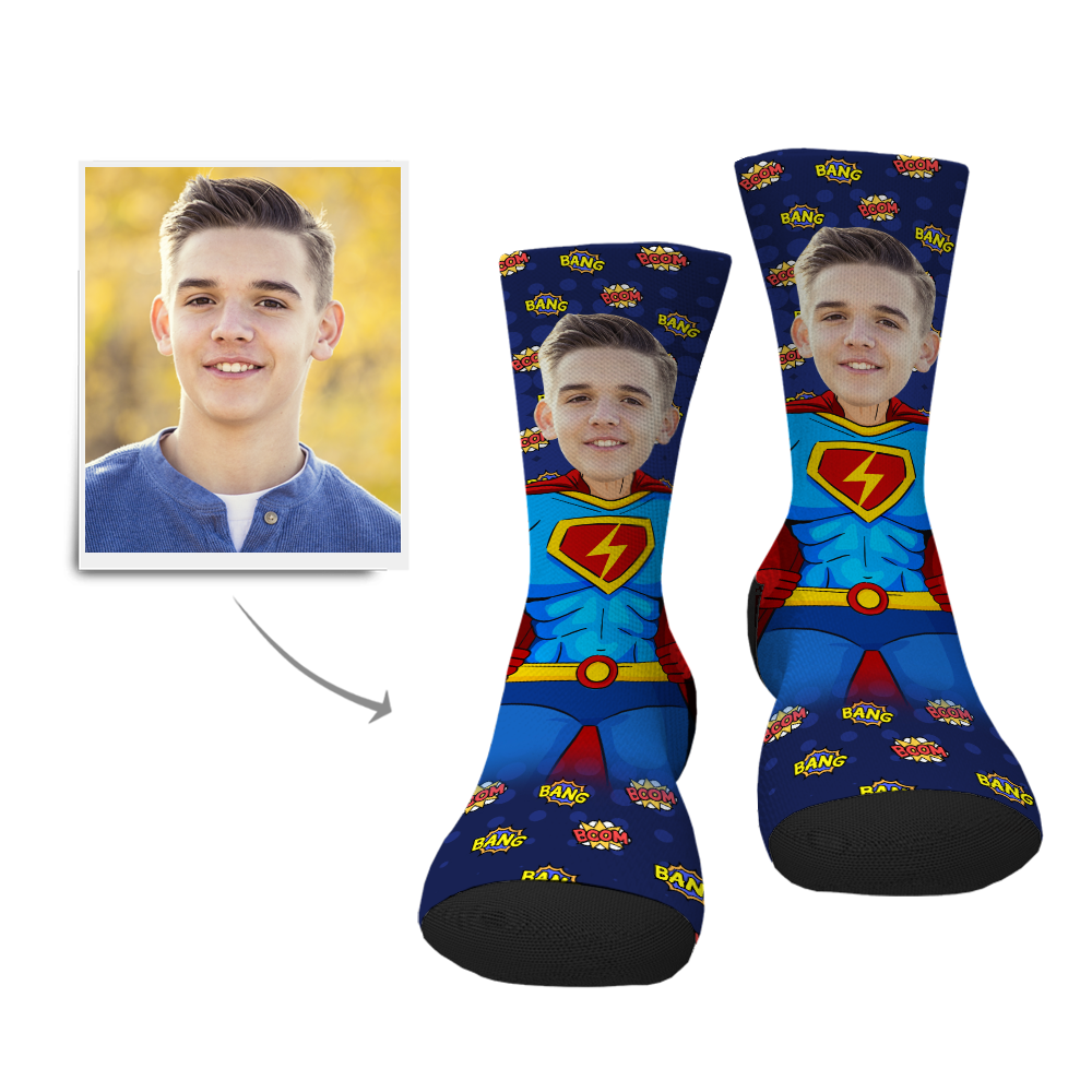 Chaussettes visage personnalisées de  Superman - MadeMine