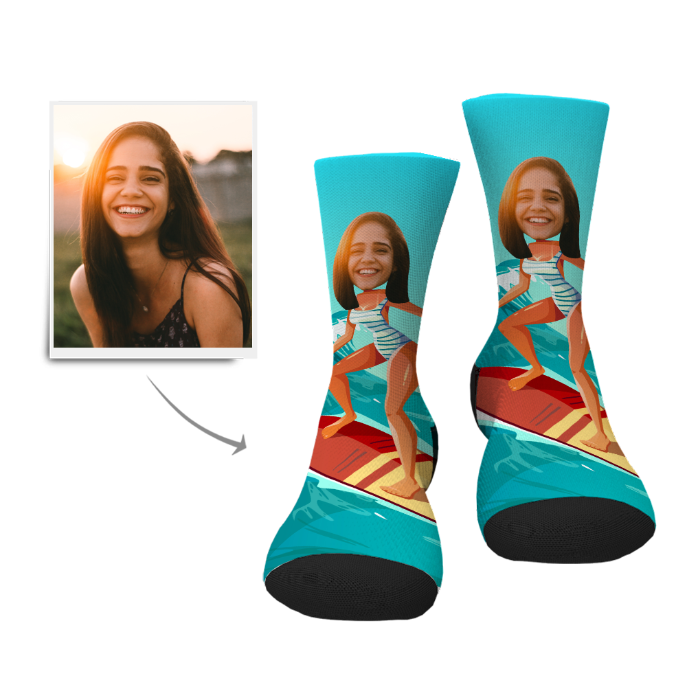 Chaussettes visage femme personnalisées de navigation  - MadeMine