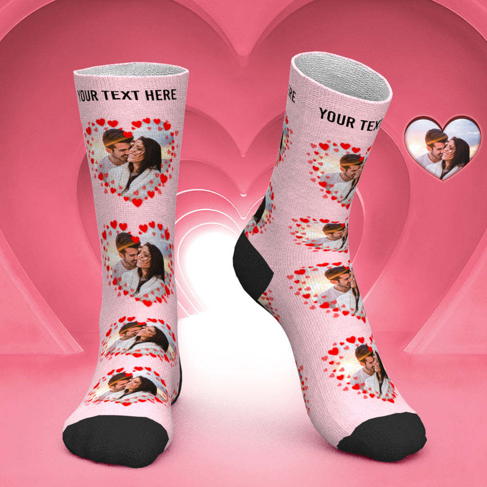 Chaussettes Photo De Couple Personnalisées, Cadeau Romantique Pour La Saint-valentin - mademinefr