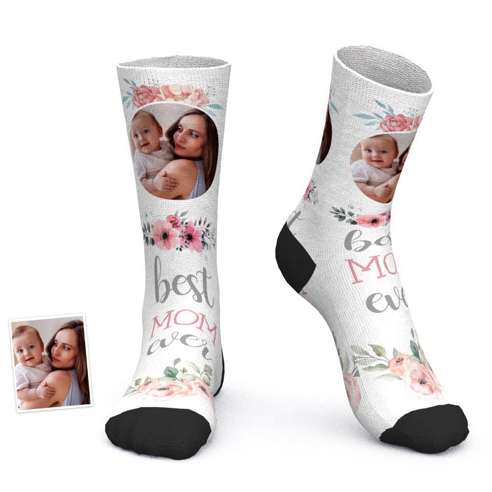 Chaussettes Photo Personnalisées Meilleure Maman De Tous Les Temps Chaussettes Confortables Meilleur Cadeau Pour Maman - mademinefr