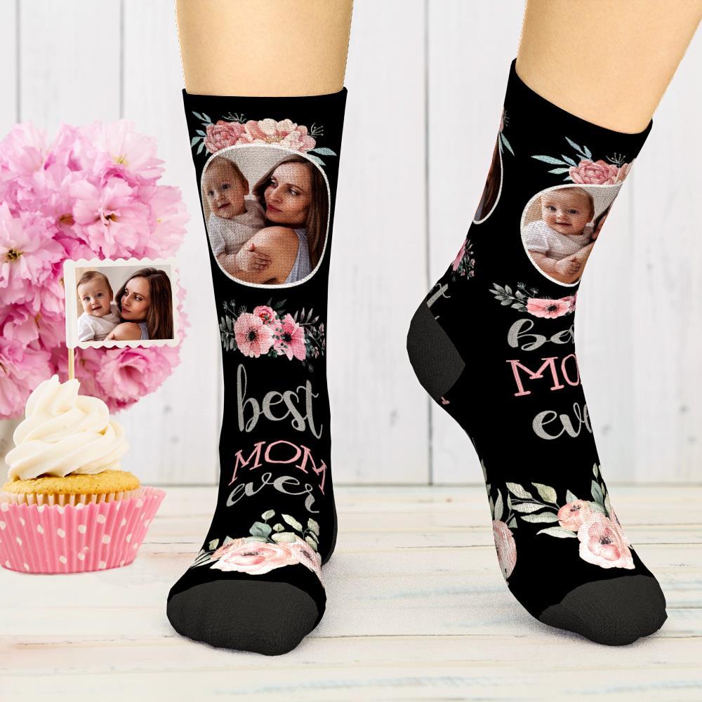 Chaussettes Photo Personnalisées Meilleure Maman De Tous Les Temps Chaussettes Confortables Meilleur Cadeau Pour Maman - mademinefr