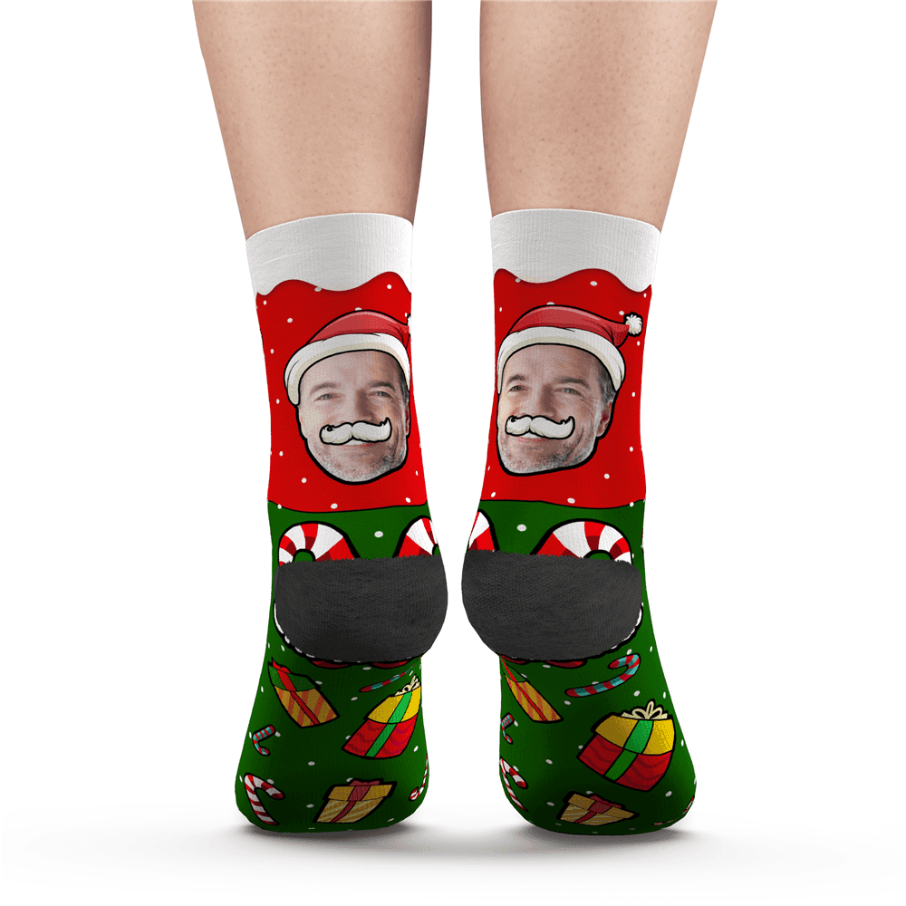 Chaussettes Photo Cadeau De Noël Personnalisé - mademinefr