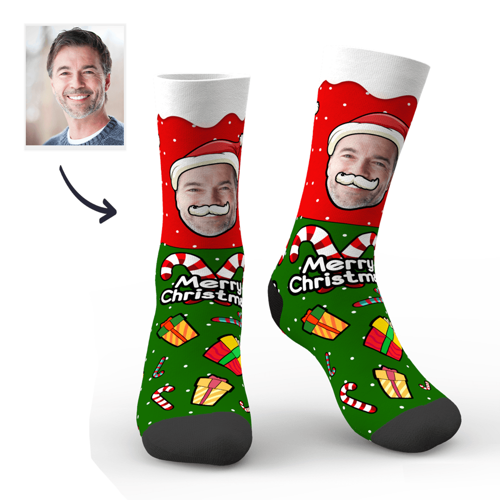 Chaussettes Photo Cadeau De Noël Personnalisé - mademinefr