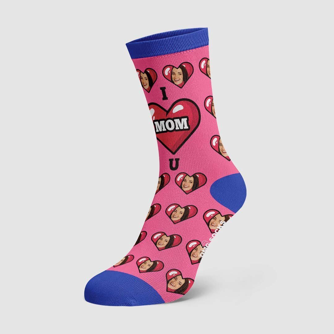 Cadeau De Fête Des Mères - Cadeau De Chaussettes Personnalisées I Love Mom - mademinefr
