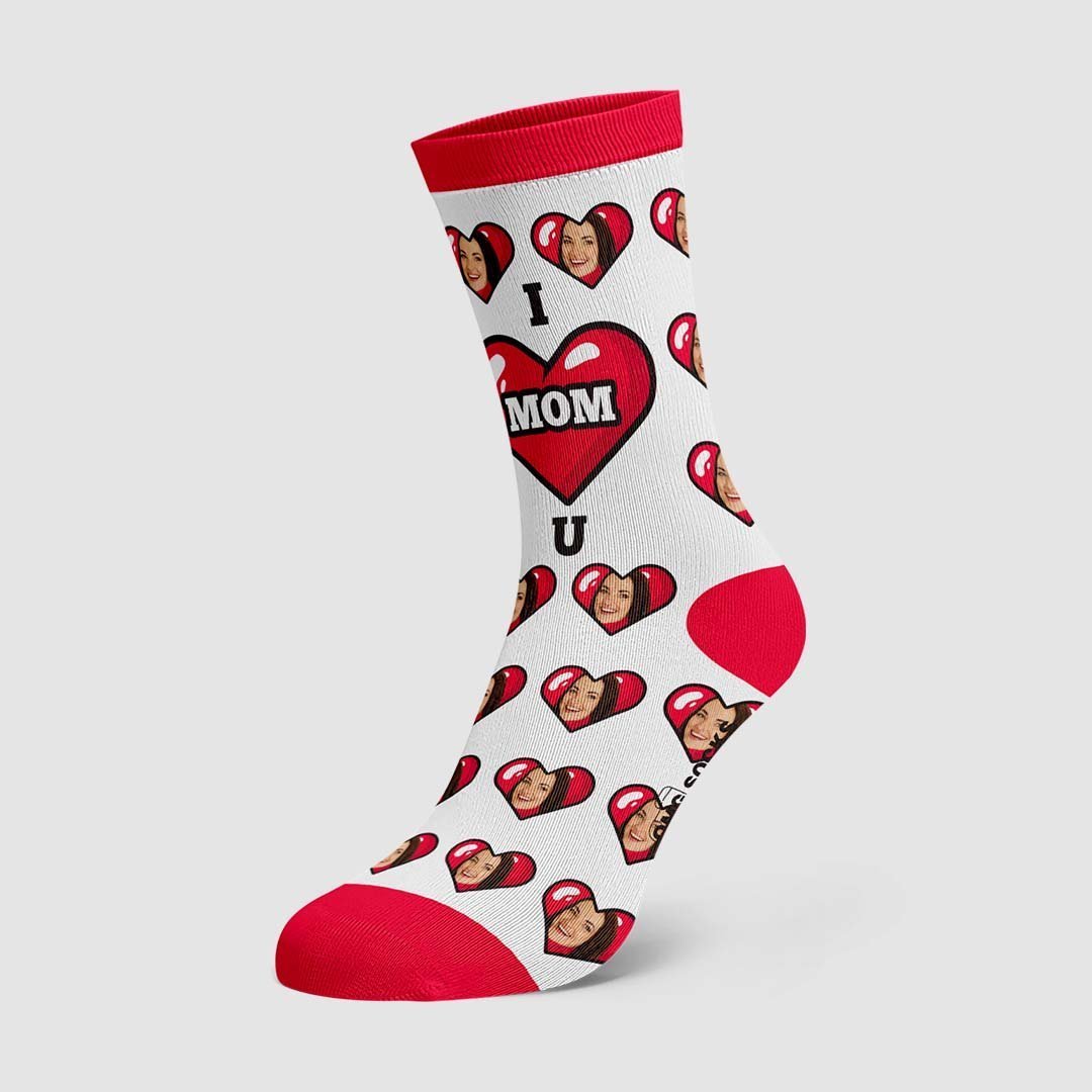 Cadeau De Fête Des Mères - Cadeau De Chaussettes Personnalisées I Love Mom - mademinefr