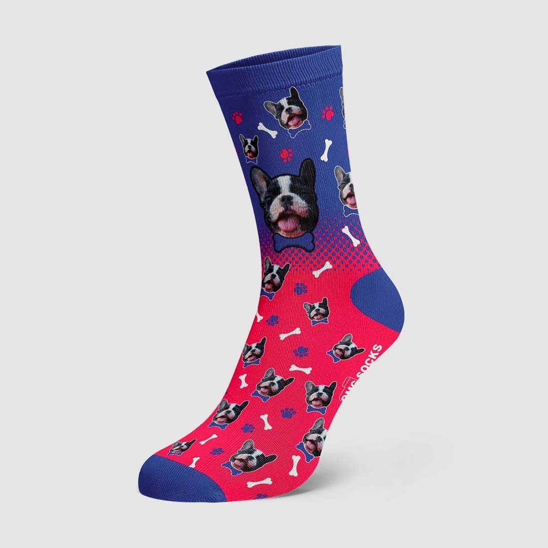 Chaussettes De Couleur Dégradée Pour Chien, Visage D'animal De Compagnie Sur Les Chaussettes - mademinefr