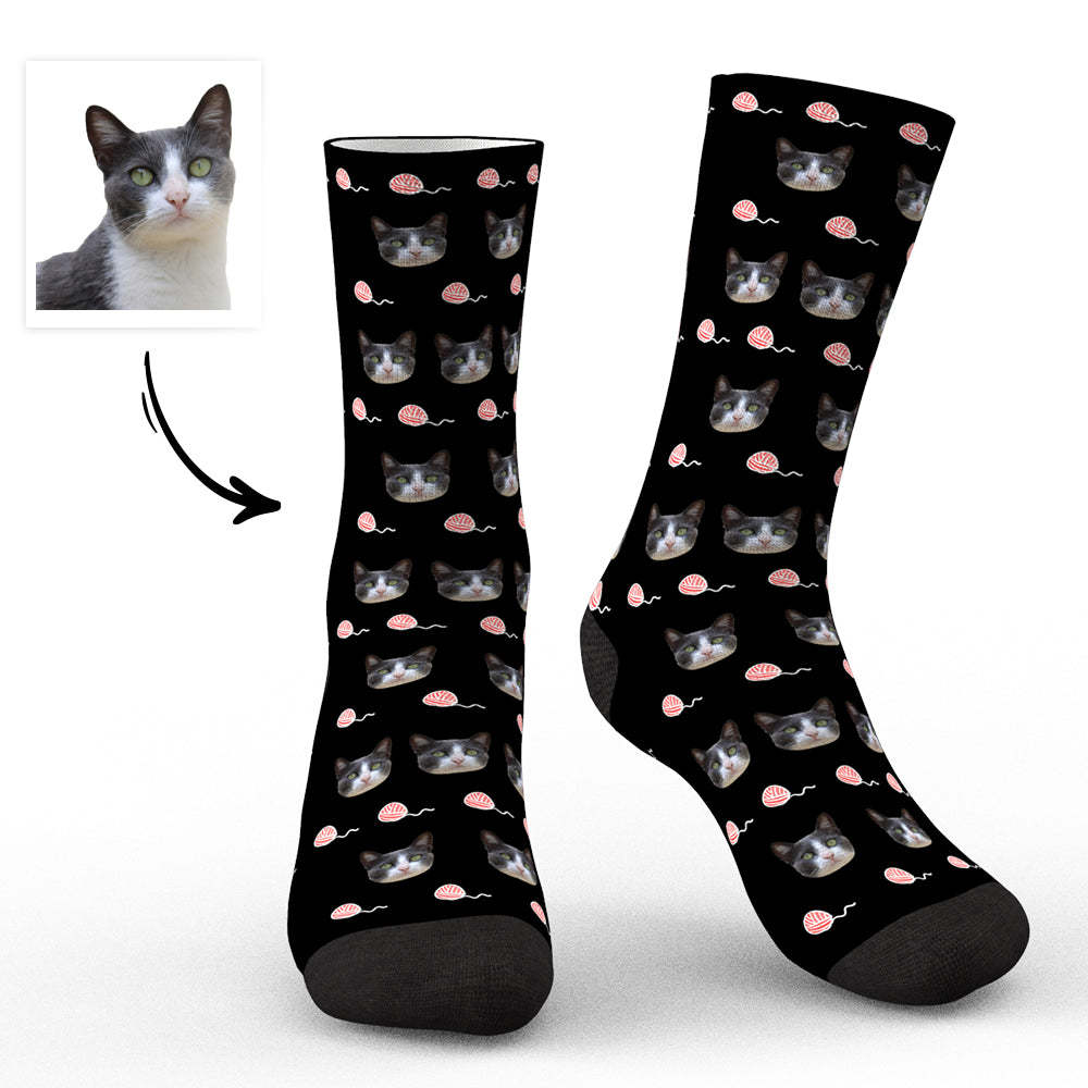 Chaussettes Personnalisées Avec Photo De Chat Uniques Pour Les Amoureux Des Animaux De Compagnie - Chats - mademinefr