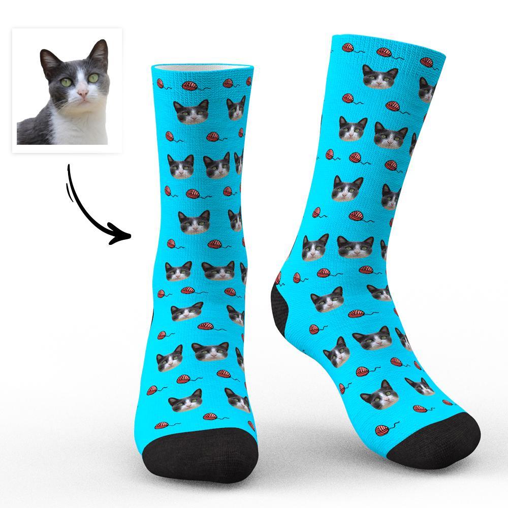 Chaussettes Personnalisées Avec Photo De Chat Unique, Cadeaux Amusants Pour Les Amoureux Des Animaux De Compagnie – Chats - mademinefr