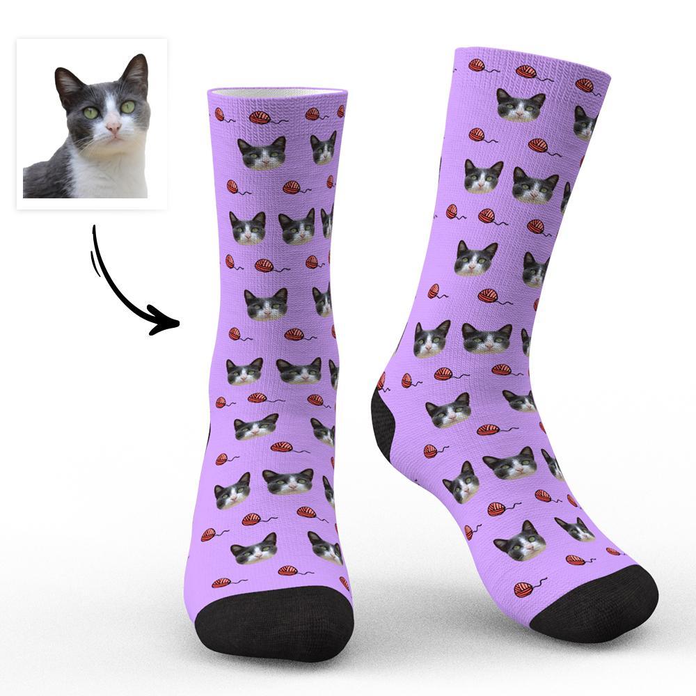 Chaussettes Personnalisées Avec Photo De Chat Unique, Cadeaux Amusants Pour Les Amoureux Des Animaux De Compagnie – Chats - mademinefr