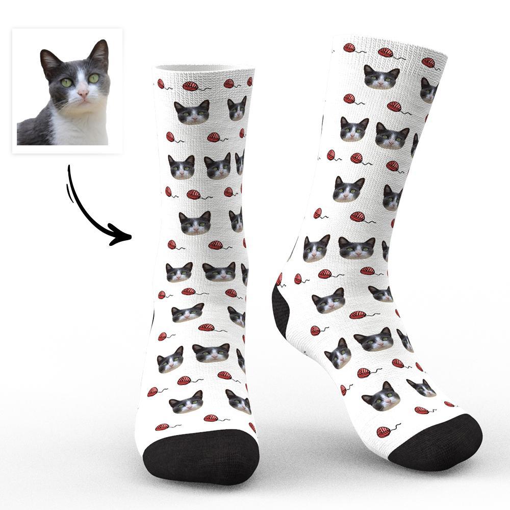 Chaussettes Personnalisées Avec Photo De Chat Unique, Cadeaux Amusants Pour Les Amoureux Des Animaux De Compagnie – Chats - mademinefr