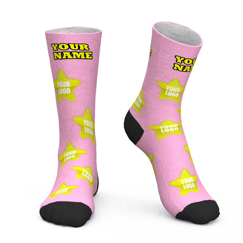 Chaussettes Avec Logo Personnalisé Ajouter Un Logo Et Un Nom Cadeaux D'entreprise Personnalisés - Colorés - mademinefr