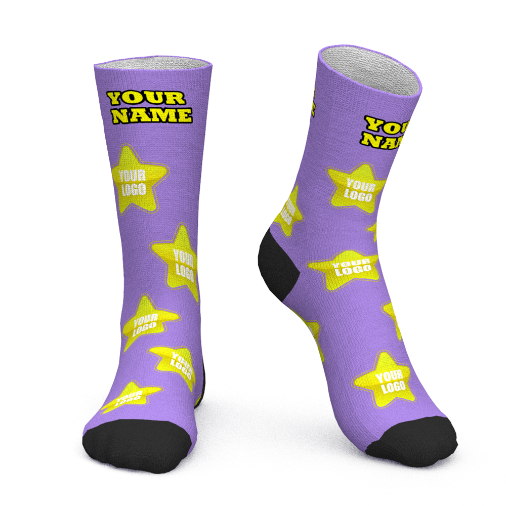 Chaussettes Avec Logo Personnalisé Ajouter Un Logo Et Un Nom Cadeaux D'entreprise Personnalisés - Colorés - mademinefr