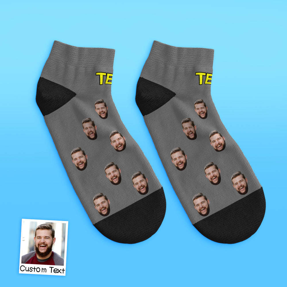 Chaussettes Personnalisées Pour Le Visage, Chaussettes Basses, Chaussettes D'été - mademinefr