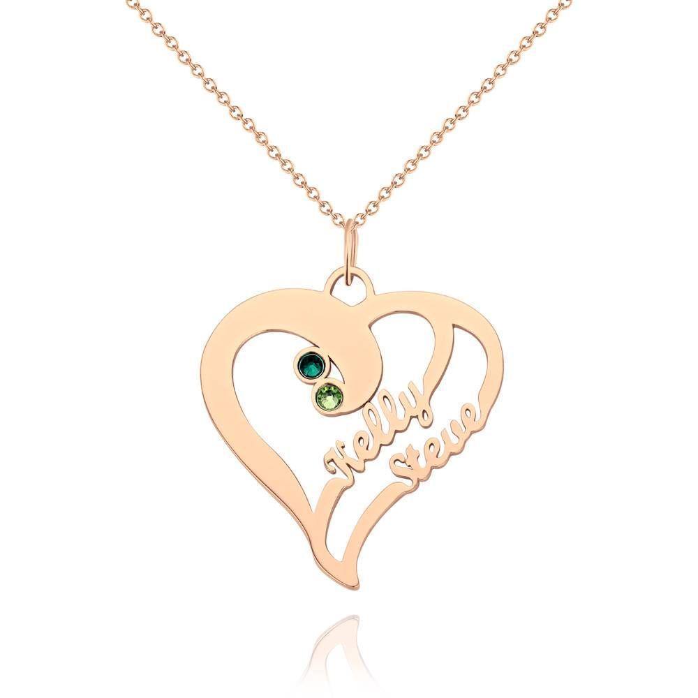 Collier Prénom Avec Pierre De Naissance, Collier Coeur Argent - mademinefr
