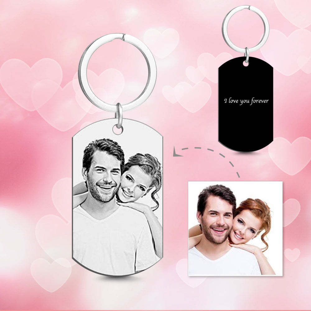Porte-clés Personnalisé Avec Photo Gravée Pour Chien, Cadeau De Saint-valentin - mademinefr