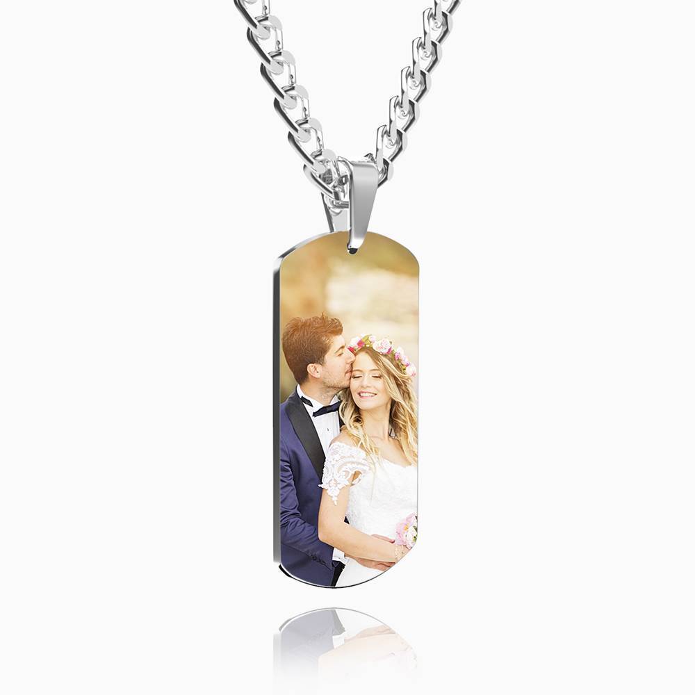 Pendentif Photo En Acier Inoxydable Pour Homme Avec Plaque D'identité Pour Père - mademinefr