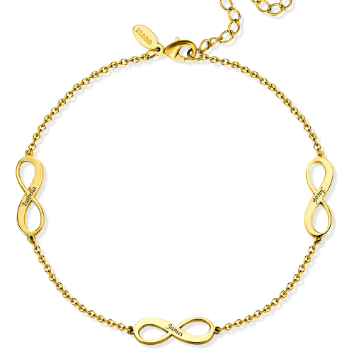 Nom Infini Gravé Personnalisé Plaqué Or 14 Carats - mademinefr