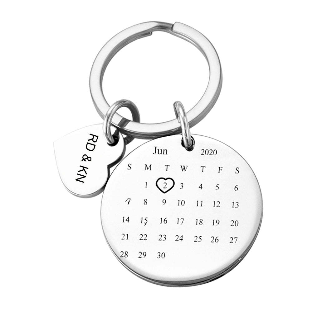 Porte-clés De Calendrier Personnalisé, Marqueur De Date Importante, Cadeau Pour Les Couples - mademinefr