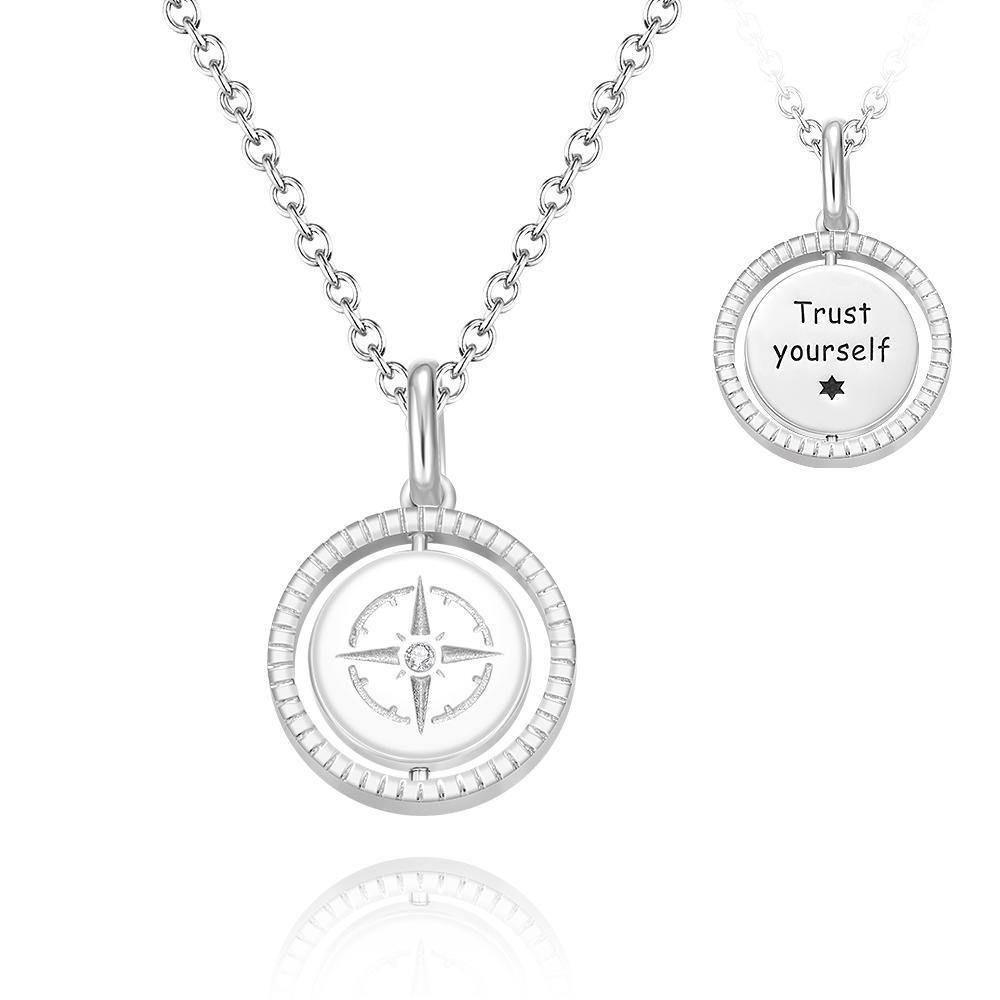 Collier Gravé Guide Pièce De Monnaie Collier Cadeau Pour Elle Argent Plaqué Or Rose - mademinefr