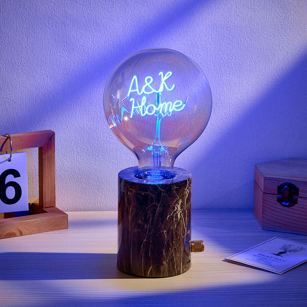 Lampe De Modélisation À Filament Edison Vintage Led Personnalisée, Ampoules Douces, Luminosité Réglable, Base Sans Fil, Lumières Multicolores - mademinefr