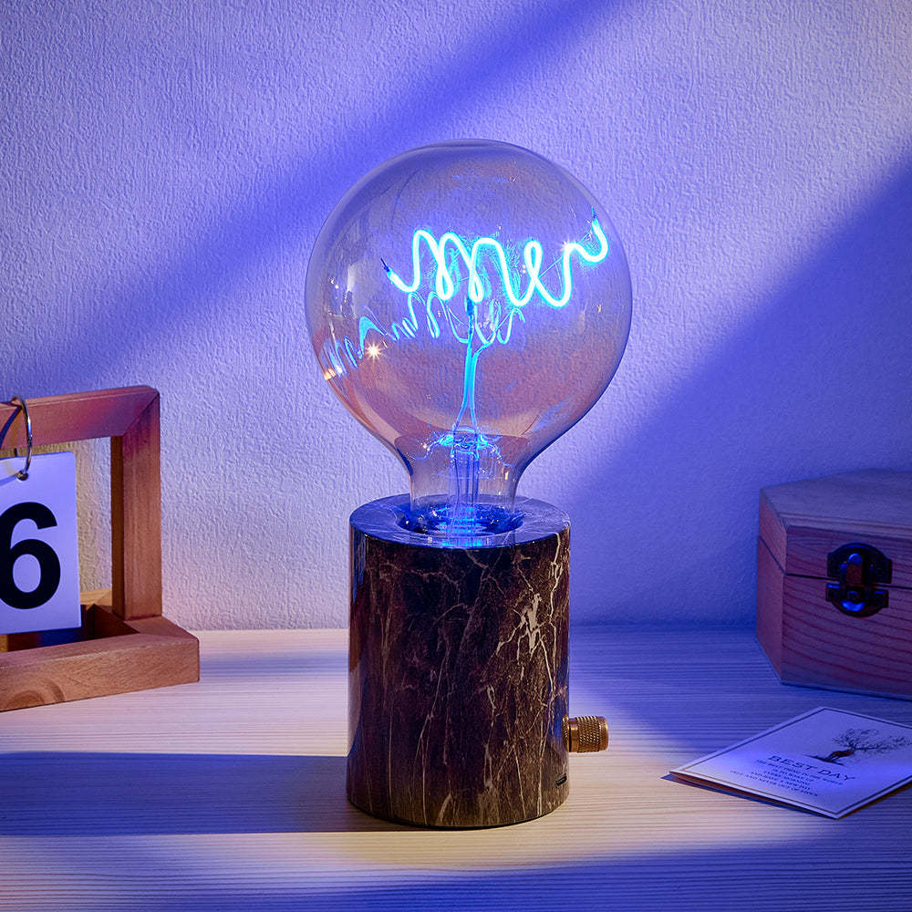 Lampe De Modélisation À Filament Edison Vintage Led Personnalisée, Ampoules Douces, Luminosité Réglable, Base Sans Fil, Lumières Multicolores - mademinefr