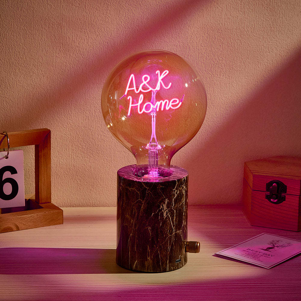 Lampe De Modélisation À Filament Edison Vintage Led Personnalisée, Ampoules Douces, Luminosité Réglable, Base Sans Fil, Lumières Multicolores - mademinefr