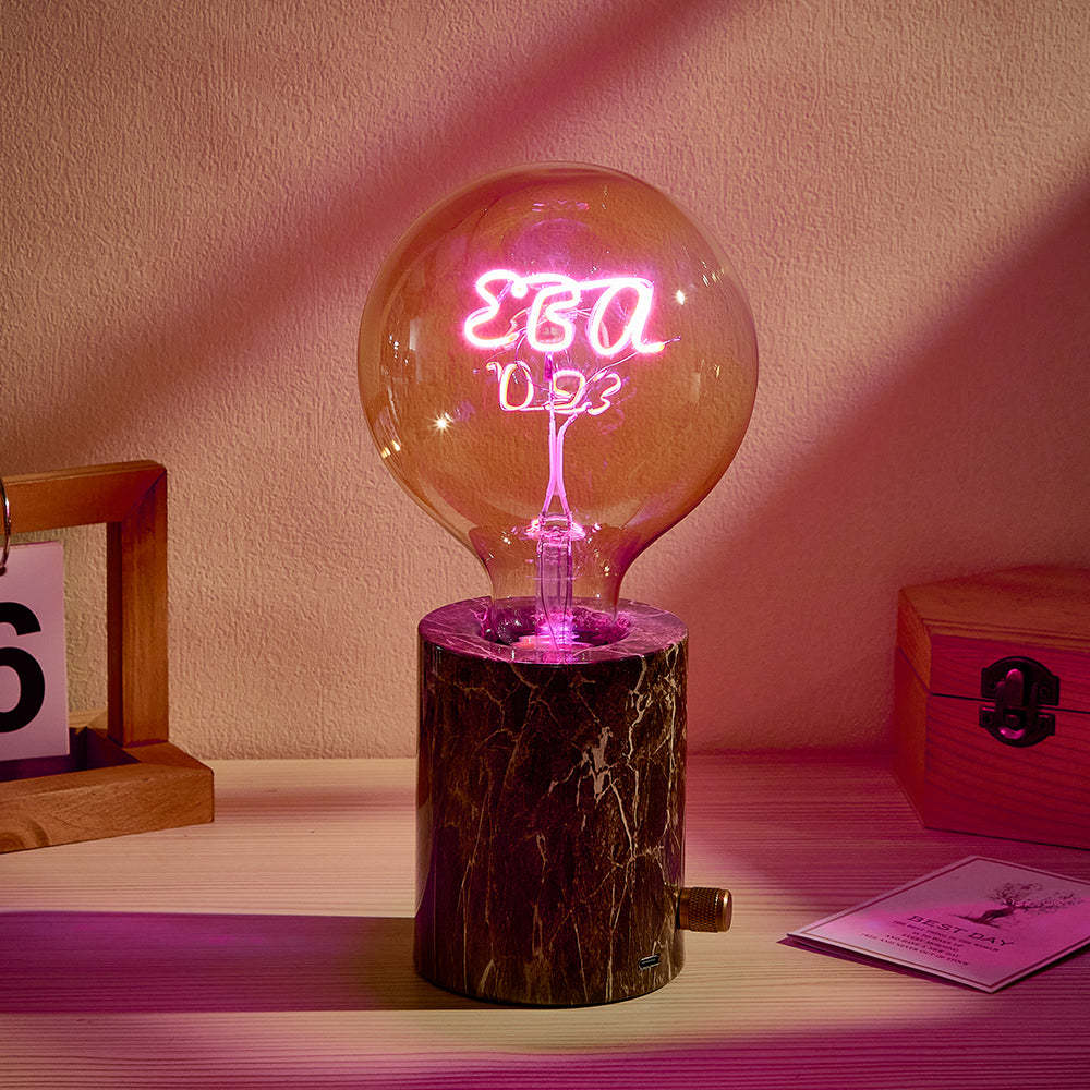 Lampe De Modélisation À Filament Edison Vintage Led Personnalisée, Ampoules Douces, Luminosité Réglable, Base Sans Fil, Lumières Multicolores - mademinefr