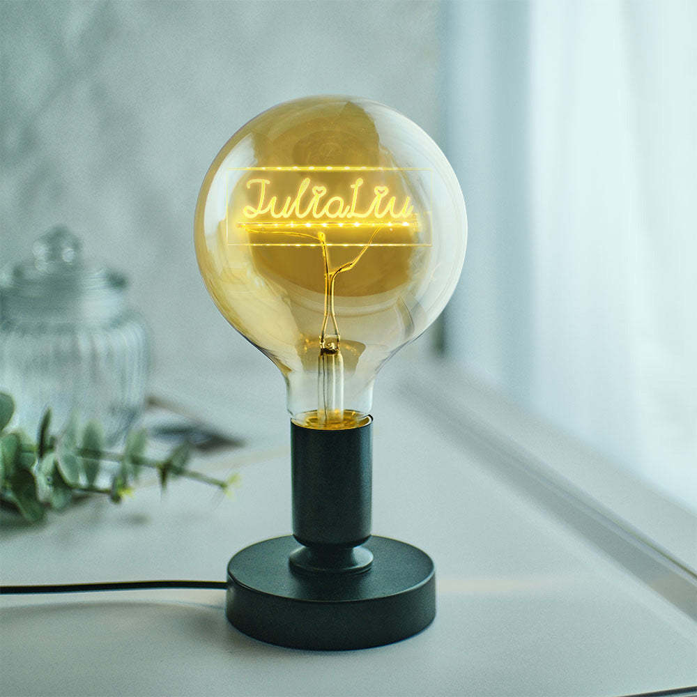 Lampe Led Vintage Edison Personnalisée En Acrylique, Ampoules Douces - mademinefr